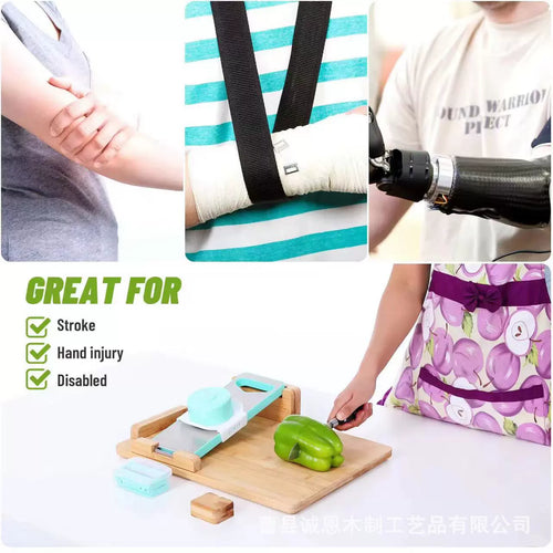 Adaptive One‑Handed Cutting Board with Spikes & Stops for Disabled & Amputees