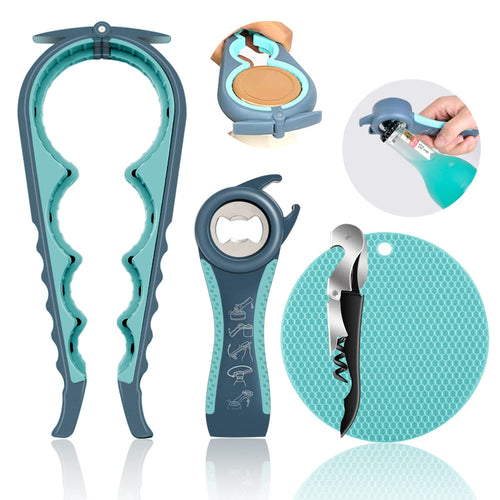 4 in 1 Bottle Opener Set for Arthritis & Weak Hands